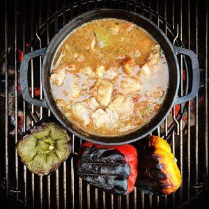 Varkensstoofpotje op de weber GBS bbq