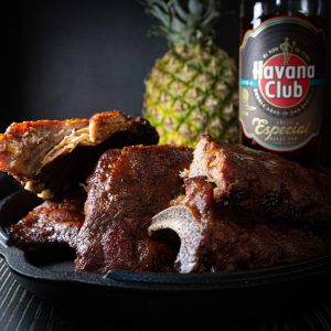 BBQ spareribs met ananas en rum