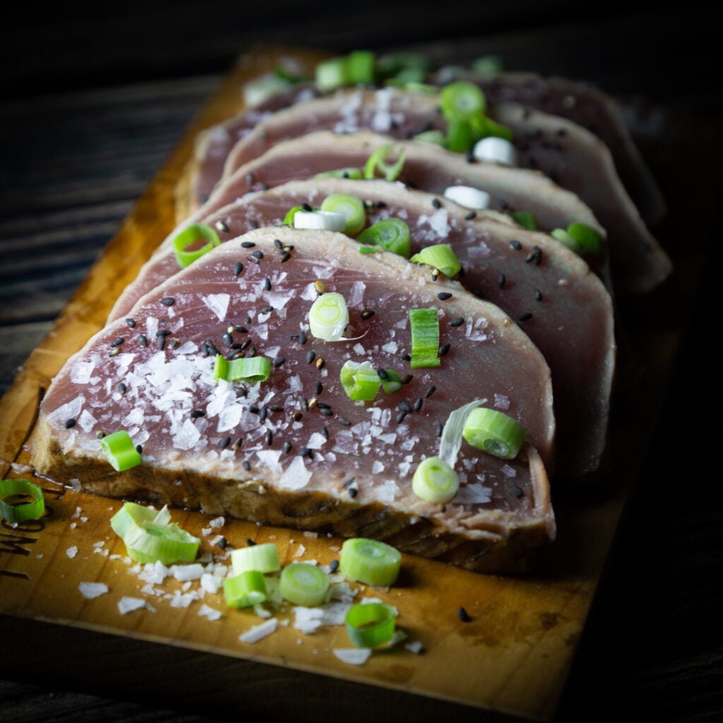 gegrilde sashimi tonijn