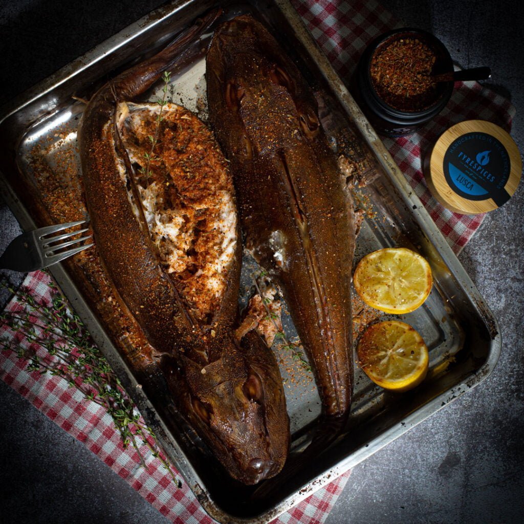 rode poon op de barbecue caribisch