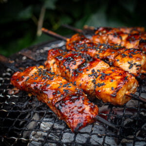 zoete knoflook gember spiesjes barbecue