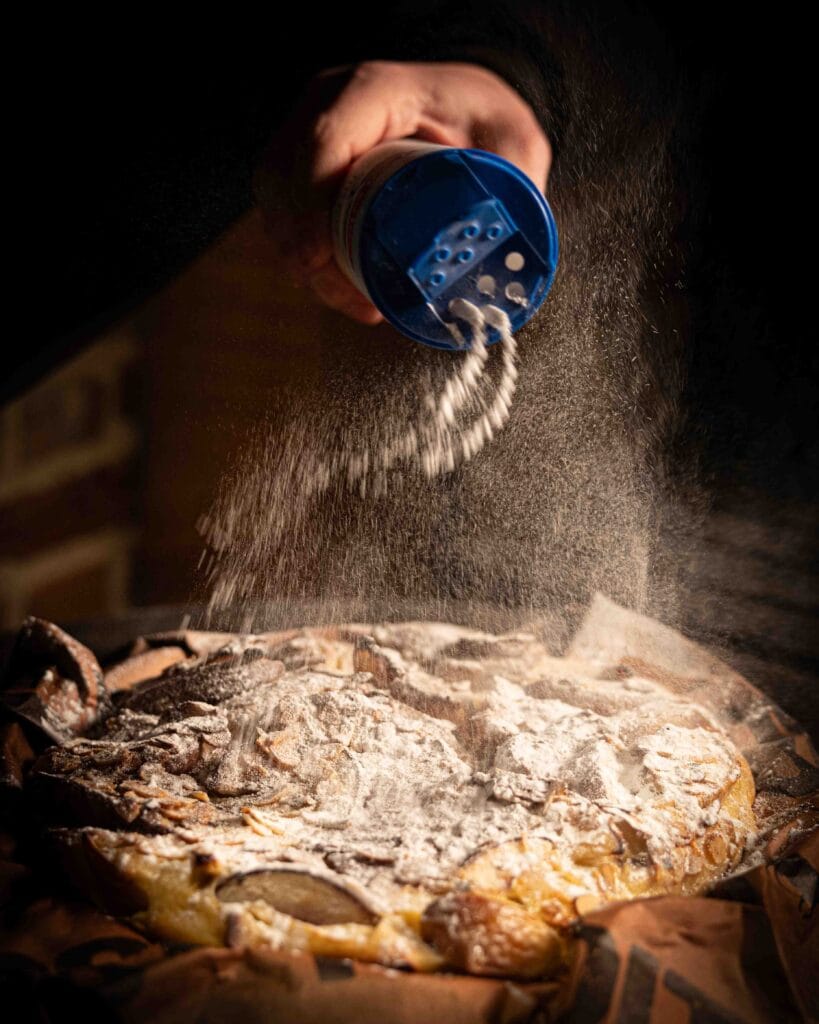 Perzik clafoutis op de barbecue