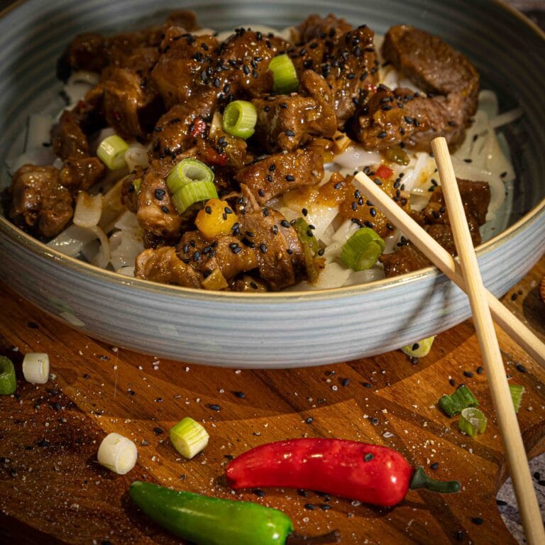 Oosters lamsvlees met mango