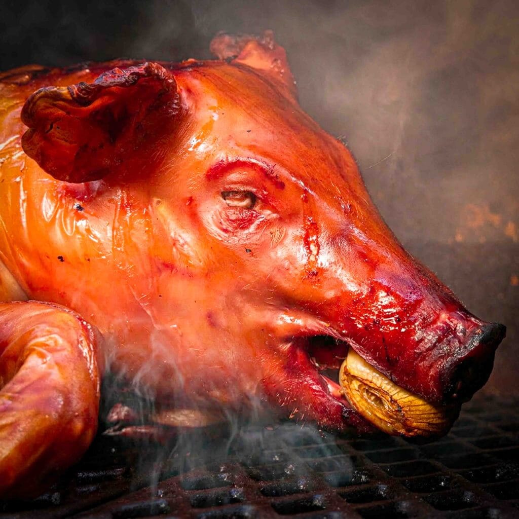 whole hog, heel varken op de bbq