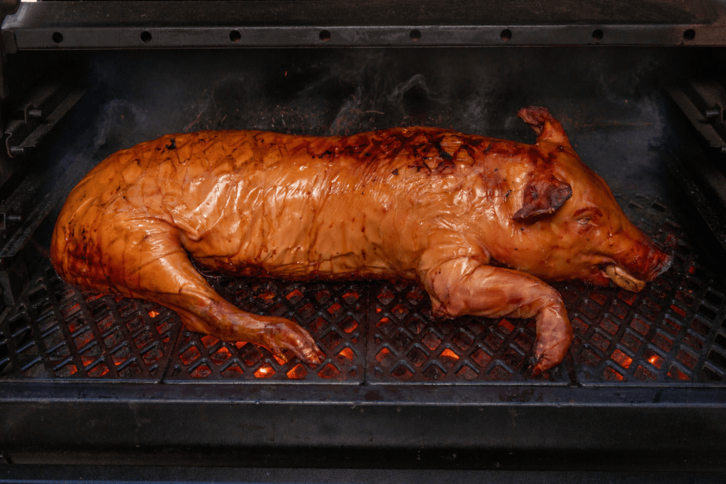 heel varken op de bbq